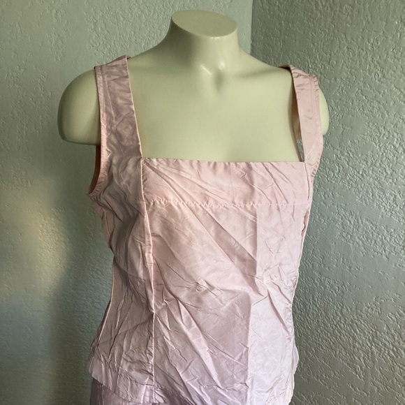 𝅺SUE BLANKINSHIP dusty rose 100% silk crinkled set. MEd/ SM - Picture 5 of 12